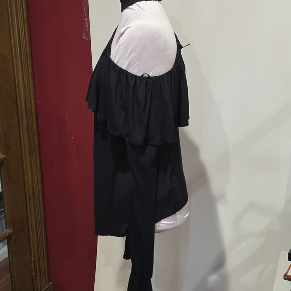 Paige women Black Rayden Ruffle long sleeve one shoulder Blouse top Size S - Picture 3 of 8